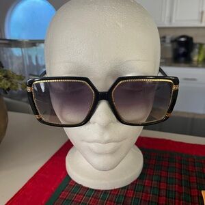 Vintage Ted Lapidus Paris TL 15 01 Gold Black 1970 Sunglasses